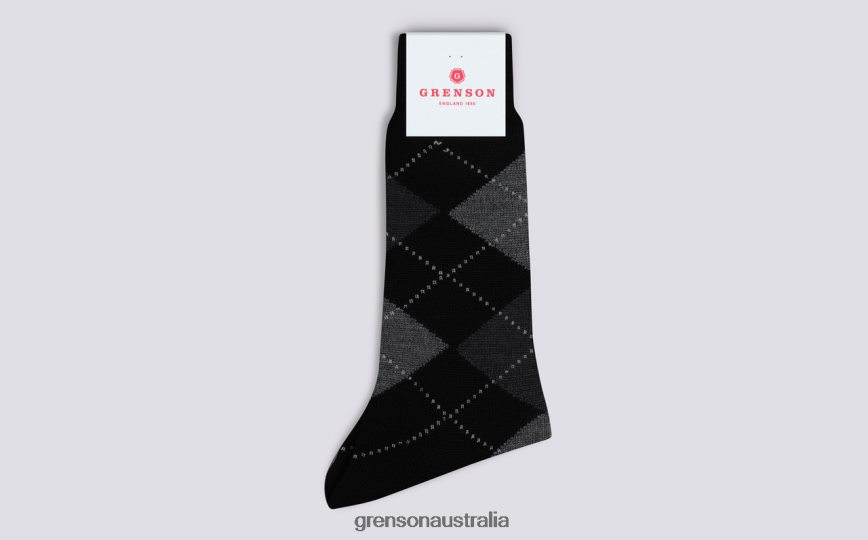 Grenson ARGYLE SOCK Men Black Accessories LFTT6B451