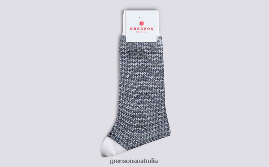 Grenson MINI BLOCK CHAIN SOCK Men Blue Accessories LFTT6B490