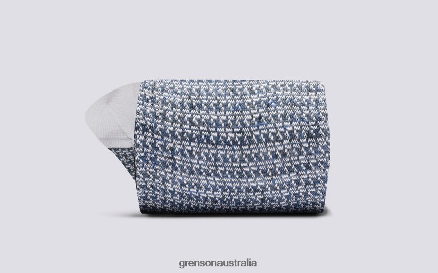 Grenson MINI BLOCK CHAIN SOCK Men Blue Accessories LFTT6B490
