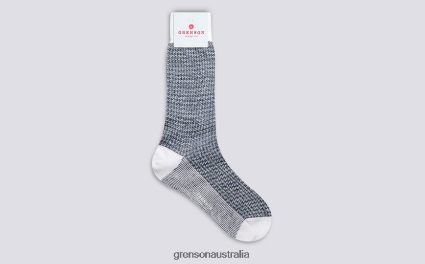 Grenson MINI BLOCK CHAIN SOCK Men Blue Accessories LFTT6B490