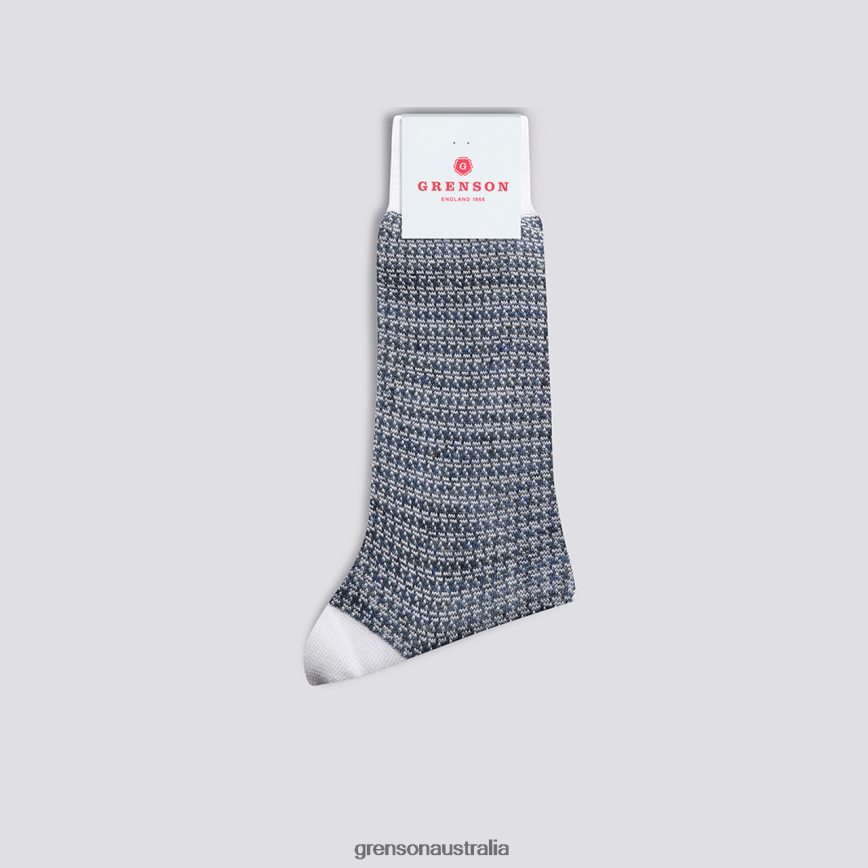 Grenson MINI BLOCK CHAIN SOCK Men Blue Accessories LFTT6B490