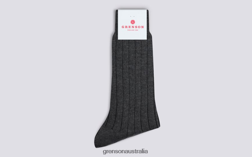 Grenson PLAIN RIB SOCK Men Grey Accessories LFTT6B456