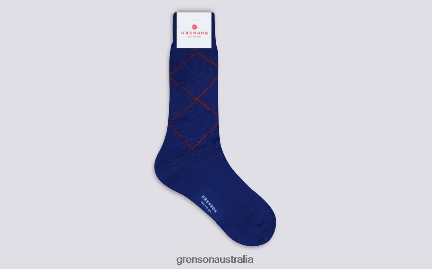 Grenson SIMPLE ARGYLE SOCK Men Blue Accessories LFTT6B462