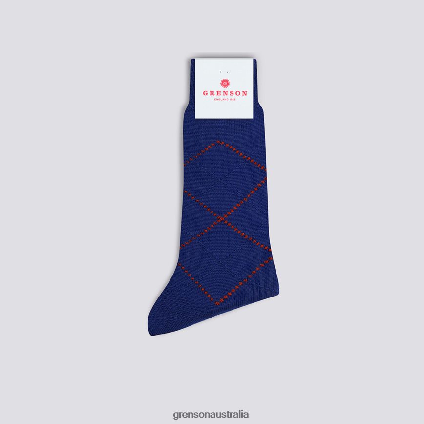 Grenson SIMPLE ARGYLE SOCK Men Blue Accessories LFTT6B462