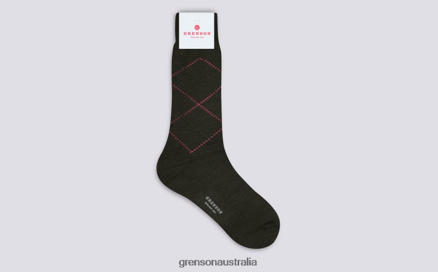 Grenson SIMPLE ARGYLE SOCK Men Green Accessories LFTT6B463