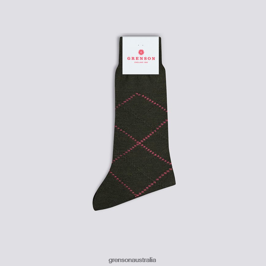 Grenson SIMPLE ARGYLE SOCK Men Green Accessories LFTT6B463