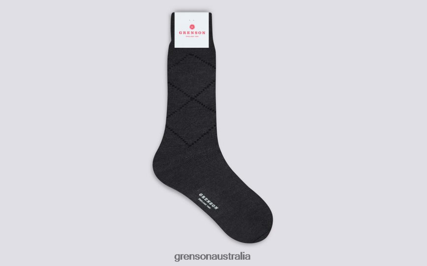 Grenson SIMPLE ARGYLE SOCK Men Grey Accessories LFTT6B464
