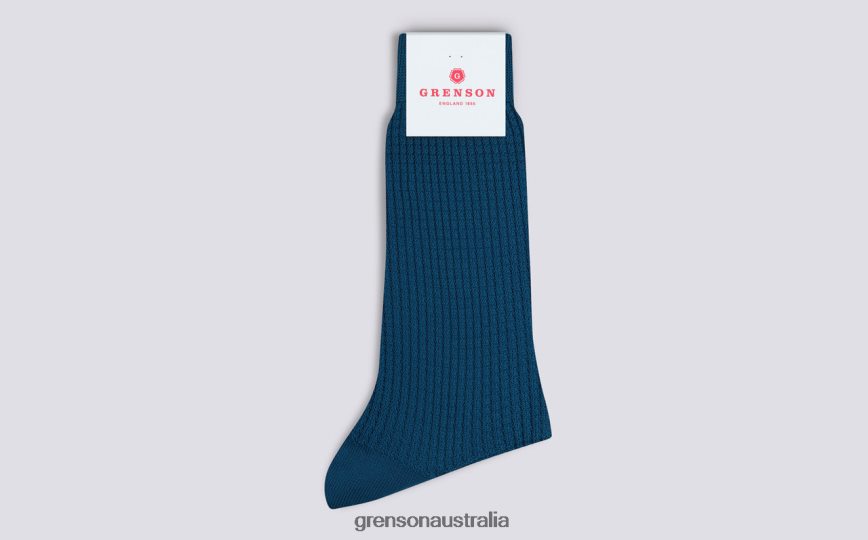Grenson WAFFLE SOCK Men Teal Accessories LFTT6B467