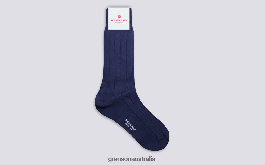 Grenson WIDE RIB SOCK Unisex Blue Accessories LFTT6B494