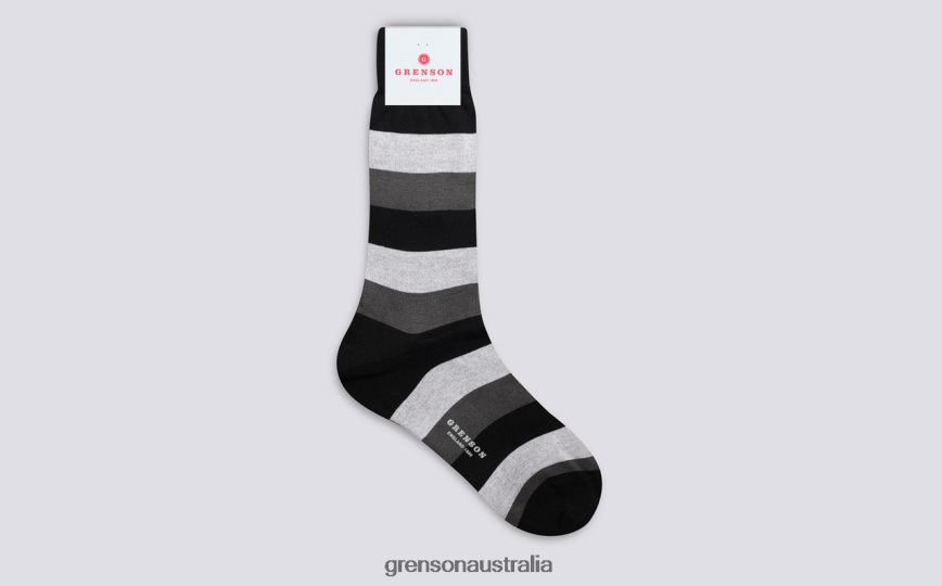 Grenson WIDE STRIPE SOCK Men Black Accessories LFTT6B485