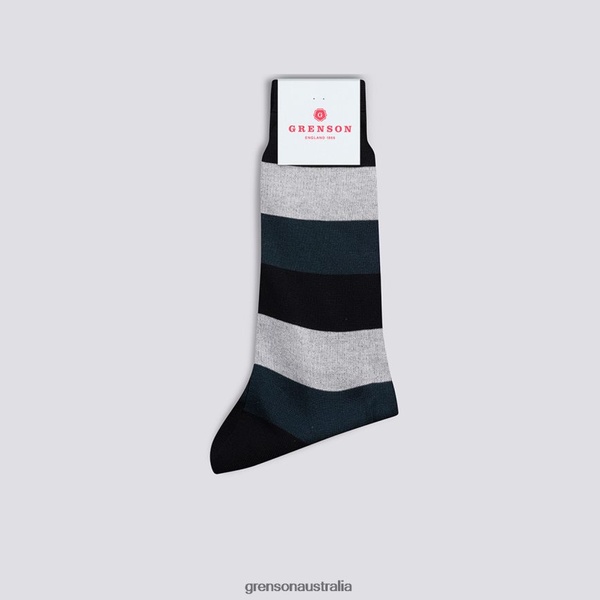 Grenson WIDE STRIPE SOCK Men Navy Accessories LFTT6B487