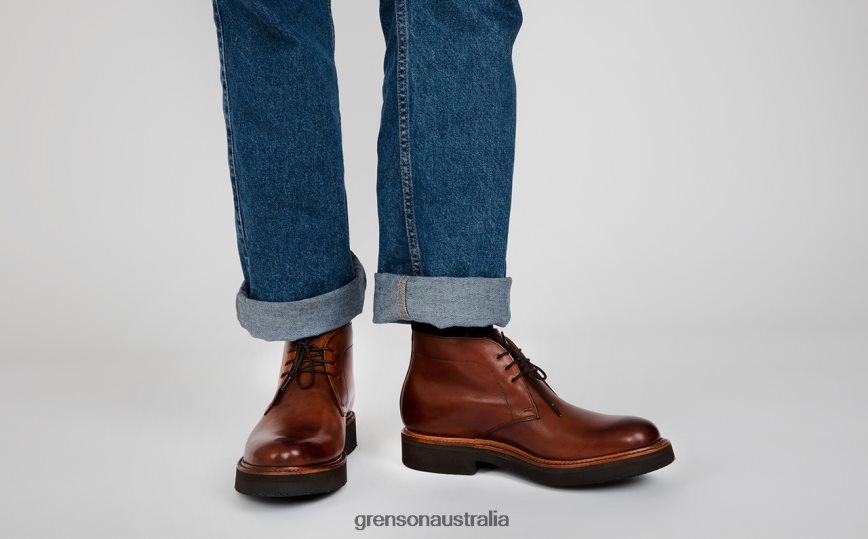 Grenson CLEMENT Men Tan Handpainted Boots LFTT6B21