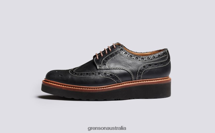 Grenson ARCHIE Men Black Brogues Shoes LFTT6B115