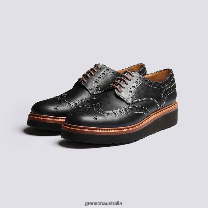 Grenson ARCHIE Men Black Brogues Shoes LFTT6B115
