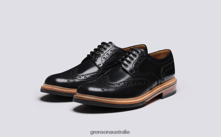 Grenson ARCHIE Men Black Brogues Shoes LFTT6B117