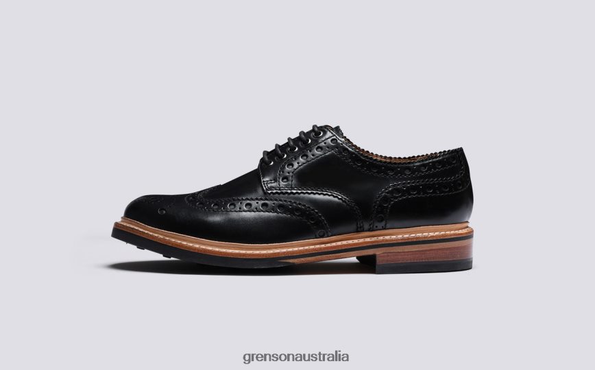 Grenson ARCHIE Men Black Brogues Shoes LFTT6B117