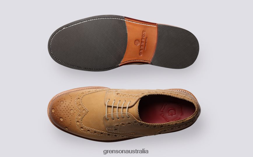 Grenson ARCHIE Men Ginger Burnished Brogues Shoes LFTT6B110