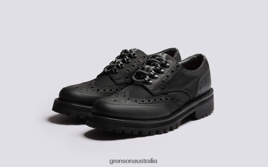Grenson ARCHIE TECH Men Black Brogues Shoes LFTT6B108