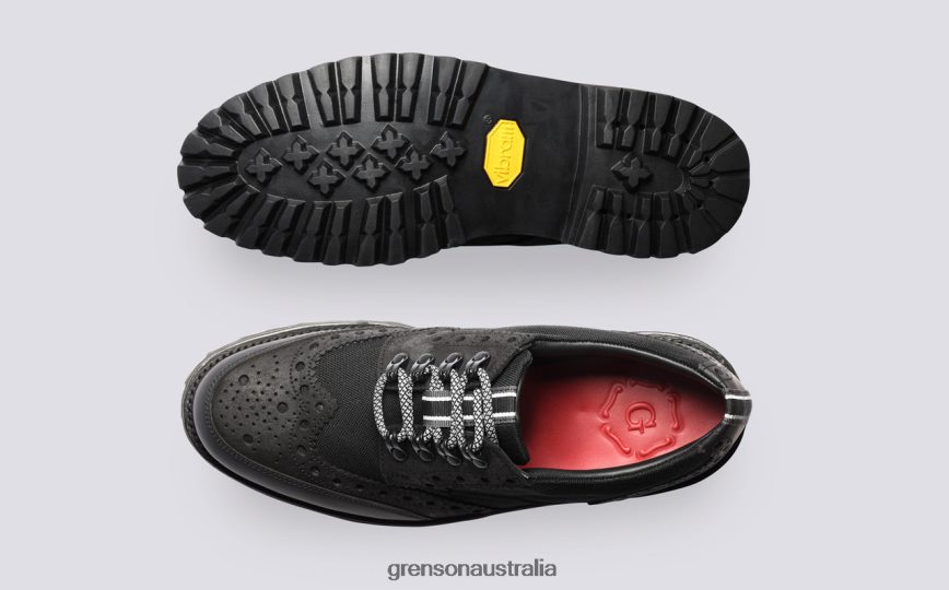Grenson ARCHIE TECH Men Black Brogues Shoes LFTT6B108