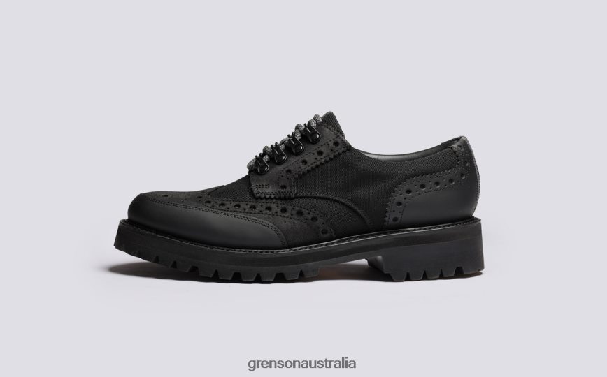 Grenson ARCHIE TECH Men Black Brogues Shoes LFTT6B108