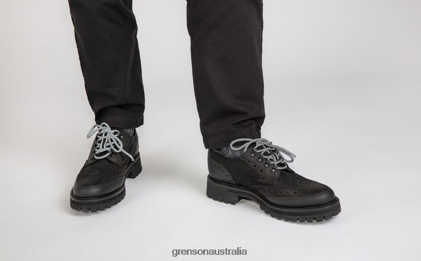 Grenson ARCHIE TECH Men Black Brogues Shoes LFTT6B108