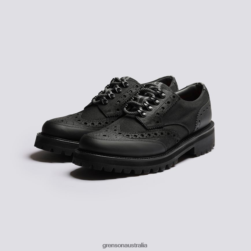 Grenson ARCHIE TECH Men Black Brogues Shoes LFTT6B108