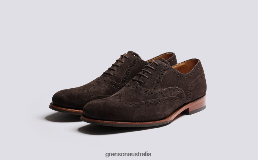 Grenson DYLAN Men Peat Brogues Shoes LFTT6B121
