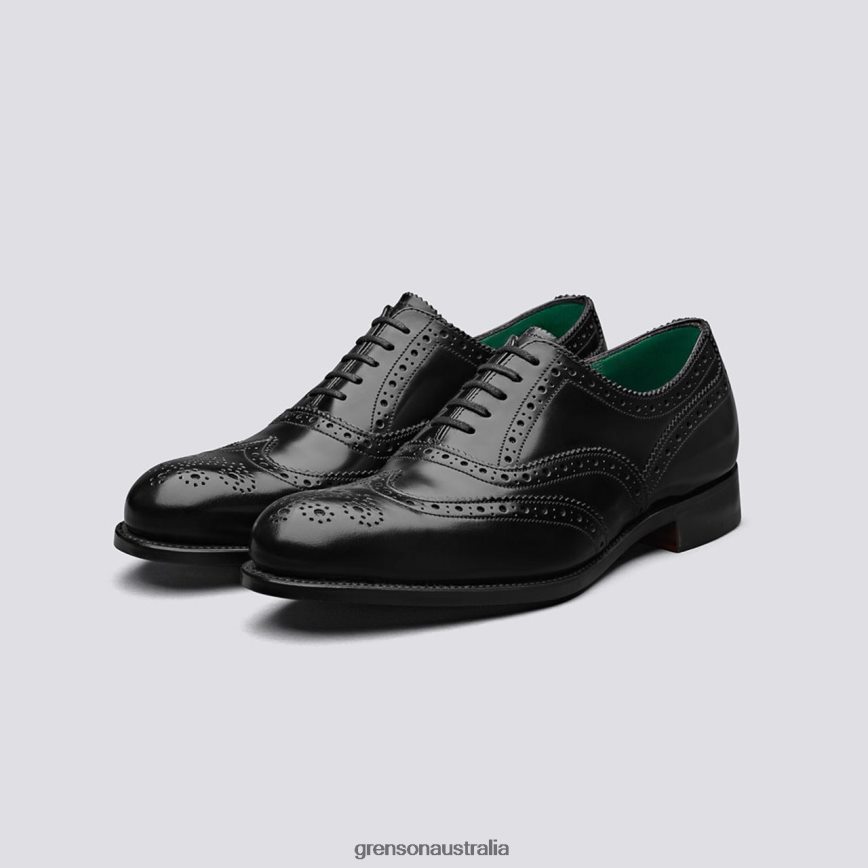 Grenson HARROW Men Black/Jade Brogues Shoes LFTT6B125