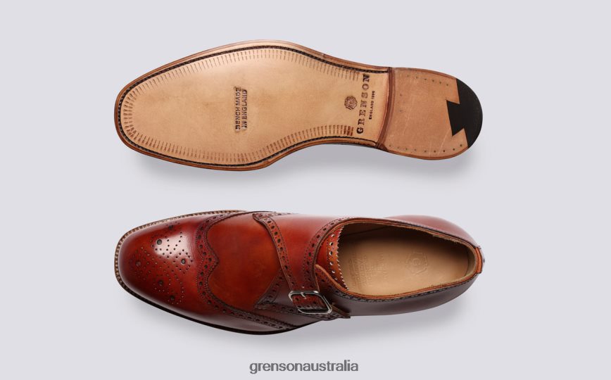 Grenson SHREWSBURY Men Cognac Brogues Shoes LFTT6B124