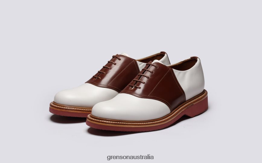 Grenson BELLAMY Men White/Tan Derby Shoes LFTT6B148