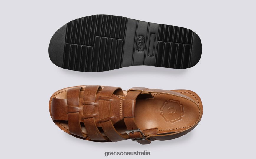 Grenson QUINCY Men Ginger Burnished Sandals LFTT6B218