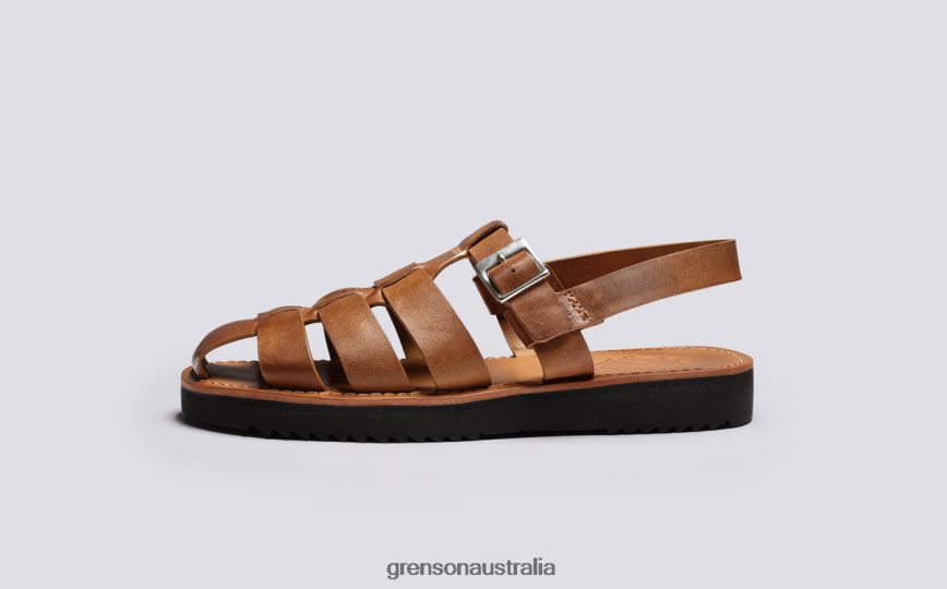 Grenson QUINCY Men Ginger Burnished Sandals LFTT6B218