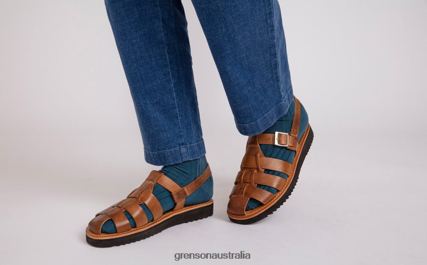 Grenson QUINCY Men Ginger Burnished Sandals LFTT6B218