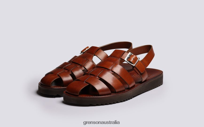 Grenson QUINCY Men Tan Handpainted Sandals LFTT6B224
