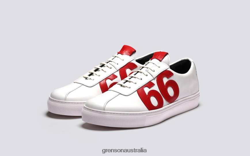 Grenson M.I.E. '66' Men White/Red Sneakers LFTT6B168