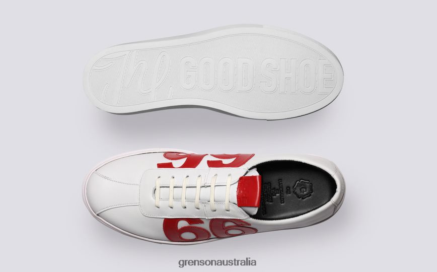 Grenson M.I.E. '66' Men White/Red Sneakers LFTT6B168