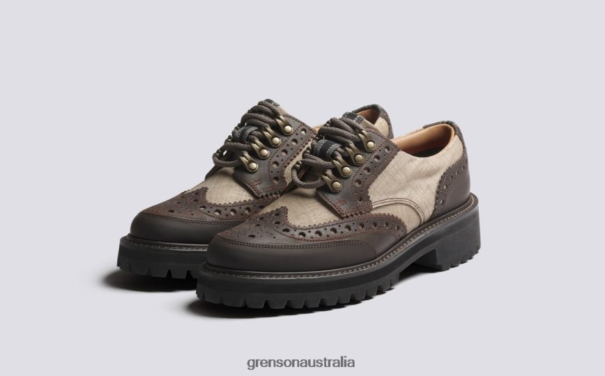 Grenson AVA TECH Women Beige Brogues Shoes LFTT6B330