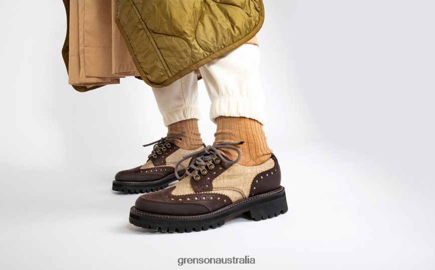 Grenson AVA TECH Women Beige Brogues Shoes LFTT6B330