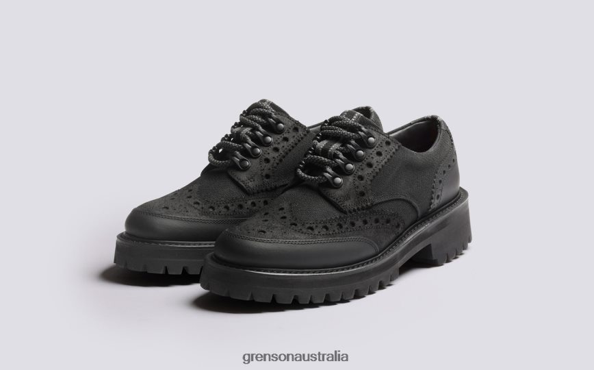 Grenson AVA TECH Women Black Brogues Shoes LFTT6B332