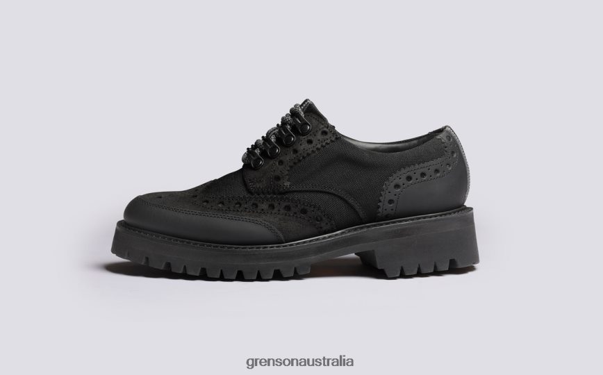 Grenson AVA TECH Women Black Brogues Shoes LFTT6B332
