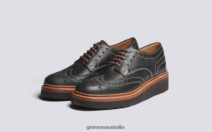 Grenson AVA Women Black Brogues Shoes LFTT6B331