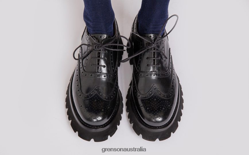 Grenson ROSE Women Black Brogues Shoes LFTT6B334