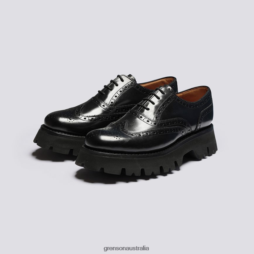 Grenson ROSE Women Black Brogues Shoes LFTT6B334