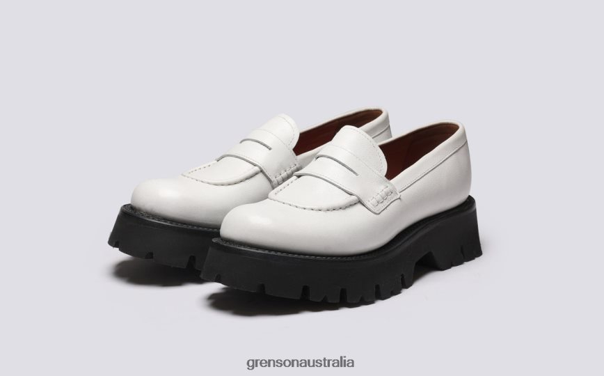 Grenson HATTIE Women White Loafers LFTT6B242