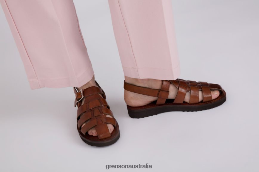 Grenson QUEENIE Women Tan Handpainted Sandals LFTT6B384