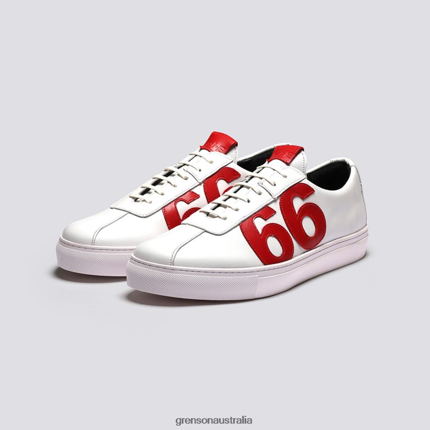 Grenson M.I.E. '66' Women White/Red Sneakers LFTT6B336