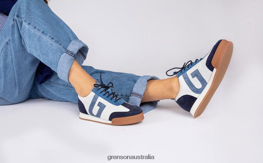 Grenson SNEAKER 51 Women White/Blue Sneakers LFTT6B344