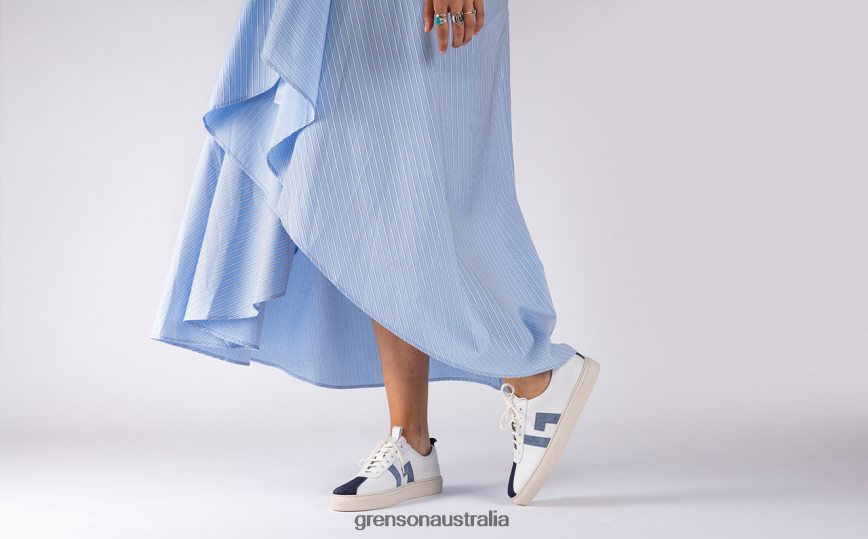 Grenson SNEAKER 67 Women White/Blue Sneakers LFTT6B352